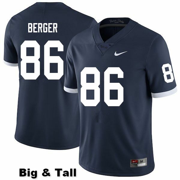 NCAA Nike Men's Penn State Nittany Lions Alec Berger #86 College Football Authentic Throwback Big & Tall Navy Stitched Jersey SQG7898WZ